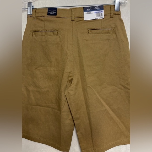 Nautica School Uniform Shorts, Burnished Khaki boys size 18 or 20 - Picture 2 of 8